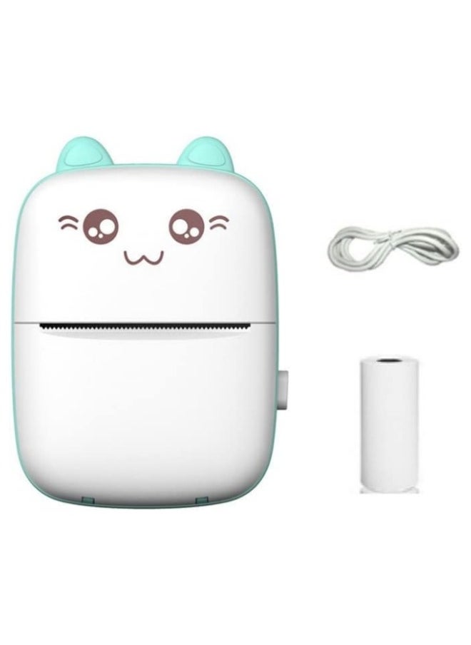 VOGMAX - Portable Mini Pocket Printer BT Thermal Printer with Thermal Printing Paper USB Cable for Note Photo Web Document Printing (Blue) - Image 1