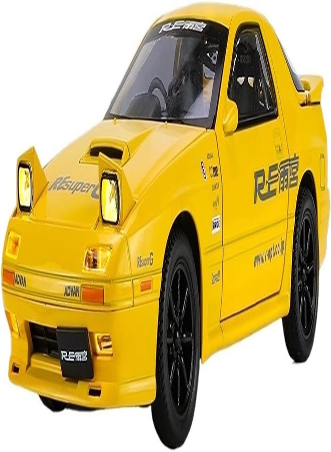 NISHCHAY ENTERPRISE NISHCHAY 1:24 Scale Die-Cast Model Car for Mazda RX7 Alloy with Popup Headlight Function Light and Music (Engine Start) for Kids and Adults on Birthday Gift 【Pack of -1 (White/Yellow)】【Random Color】 - Image 2