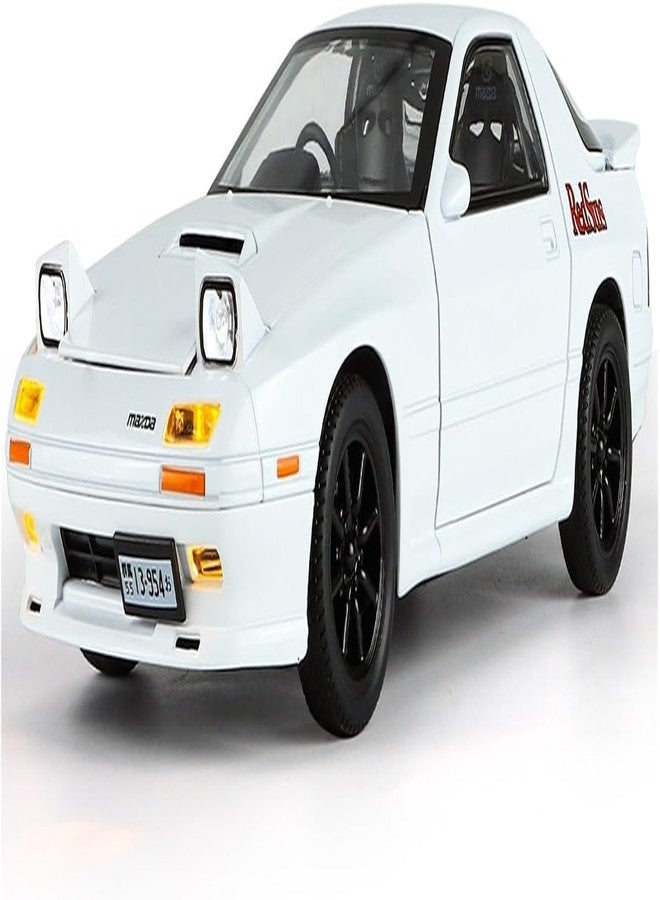 NISHCHAY ENTERPRISE NISHCHAY 1:24 Scale Die-Cast Model Car for Mazda RX7 Alloy with Popup Headlight Function Light and Music (Engine Start) for Kids and Adults on Birthday Gift 【Pack of -1 (White/Yellow)】【Random Color】 - Image 1