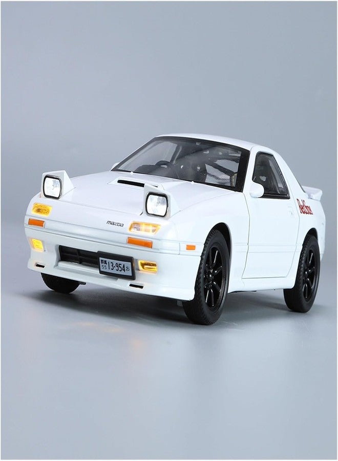 NISHCHAY ENTERPRISE NISHCHAY 1:24 Scale Die-Cast Model Car for Mazda RX7 Alloy with Popup Headlight Function Light and Music (Engine Start) for Kids and Adults on Birthday Gift 【Pack of -1 (White/Yellow)】【Random Color】 - Image 4