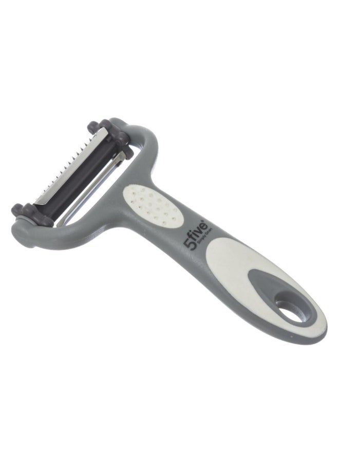 Five Simply Smart 3-Blade Razor Style Peeler Grey and White 19.1 x 2.2 x 7.3 cm 151078 - Image 1
