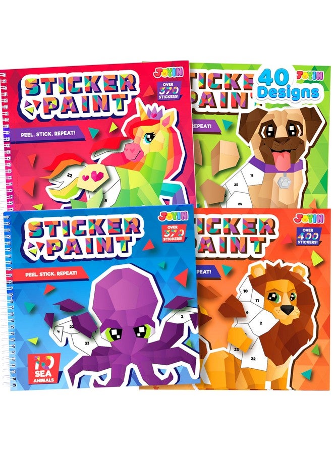 JOYIN 4-Pack Crafts for Kids Sticker Painting Book Gift Party Favor Creations 40 Pictures - Mess-Free Art Play for Kids' Creative Adventures at Home and While Traveling - Image 1