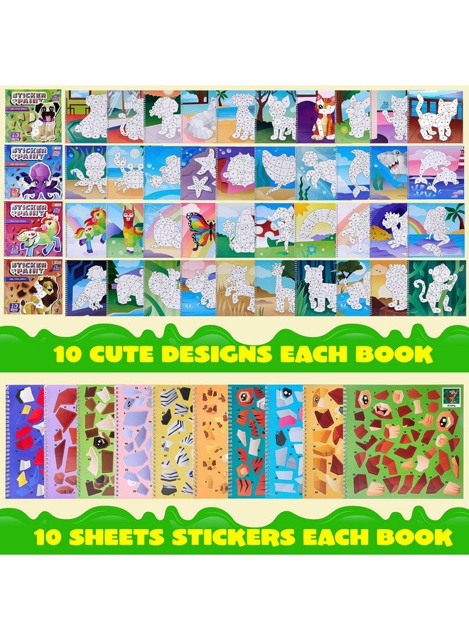 JOYIN 4-Pack Crafts for Kids Sticker Painting Book Gift Party Favor Creations 40 Pictures - Mess-Free Art Play for Kids' Creative Adventures at Home and While Traveling - Image 2