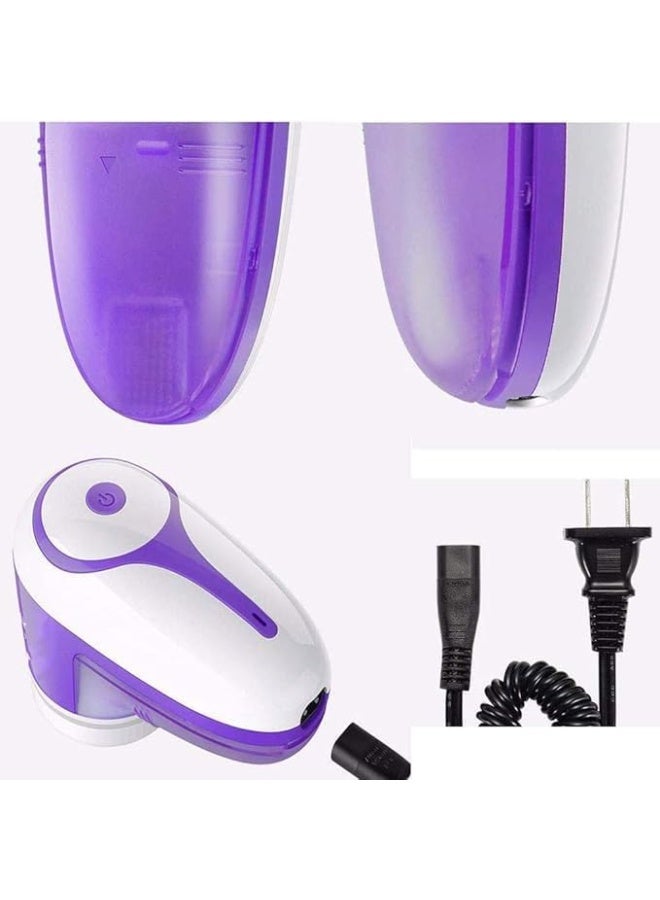 مزيل الوبر الكهربائي، ماكينة حلاقة قماش قابلة لإعادة الشحن، لون بنفسجي، بشفرات من الفولاذ المقاوم للصدأ - Image 3