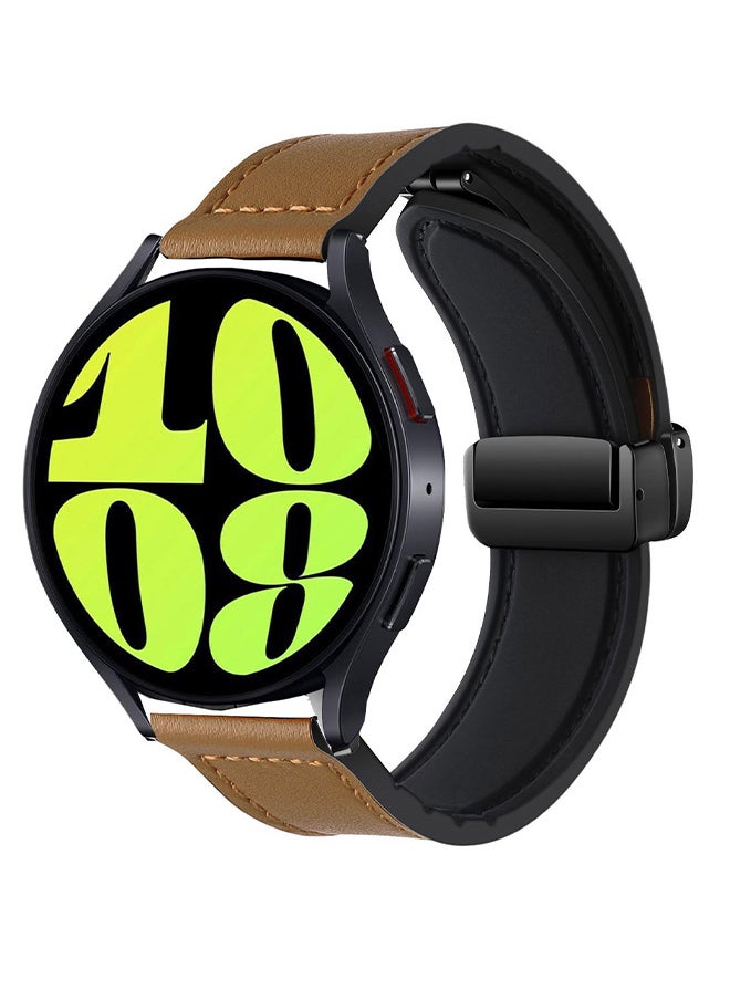 S-Color - 22mm Leather Watch Strap Compatible with Huawei GT4 46mm/GT3 46mm/GT3 Pro/Watch 3/GT2e/GT2 pro/GT2 42mm 46mm Replacement Strap Compatible with Samsung Galaxy Watch 3 45mm/Gear S3 Dark Brown - Image 1