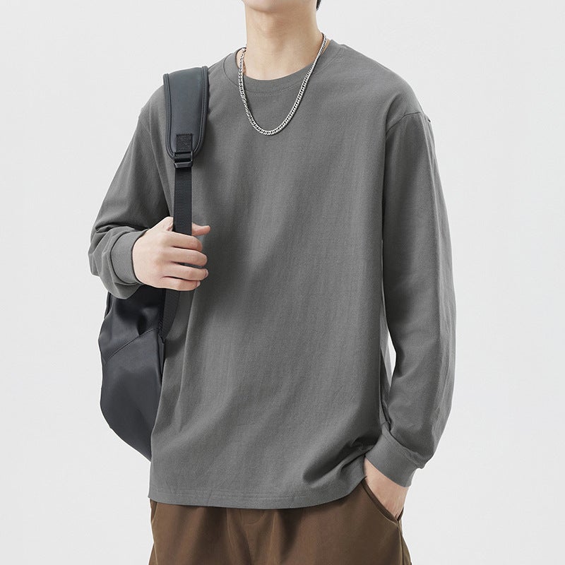 Heavy 260G Cotton Cotton Long Sleeve T-Shirt Men'S Round Neck T-Shirt Men'S Base Shirt With Screw - Image 2