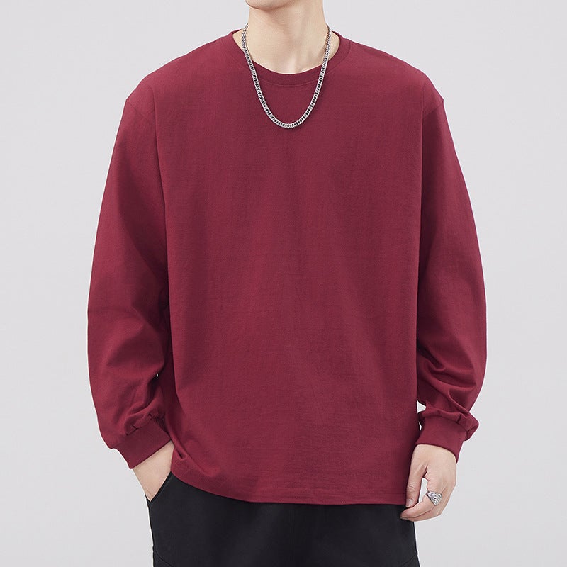 Heavy 260G Cotton Cotton Long Sleeve T-Shirt Men'S Round Neck T-Shirt Men'S Base Shirt With Screw - Image 5