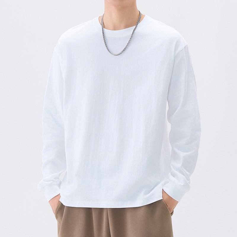 Heavy 260G Cotton Cotton Long Sleeve T-Shirt Men'S Round Neck T-Shirt Men'S Base Shirt With Screw - Image 4