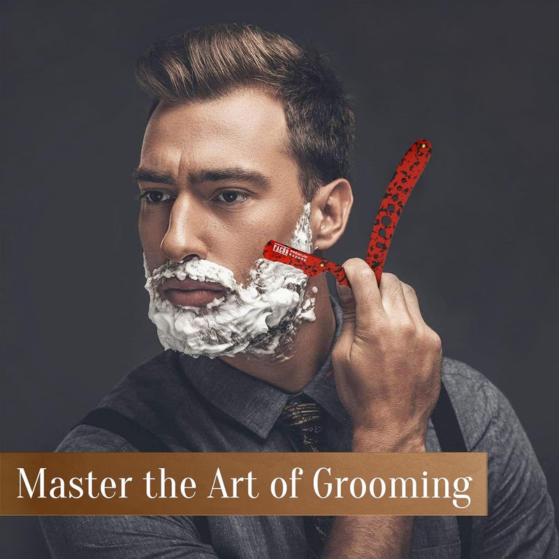 FACON Facón Straight Razors for Men - Professional Barber Straight Edge Razor Kit with 100 Blades, Classic Stainless Steel Barbero Shaver for a Smooth & Precise Shave, Premium Barber Razor for Men's Shaving - Image 4