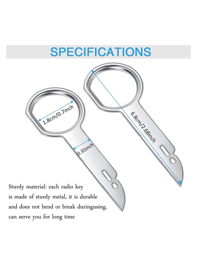 SYOSI Car Radio Removal Tool Key, Radio Removal Tool key Set with Easy Grip Handles, Car CD DVD Host Key Disassembly Tool for Ford, Mercedes and Audi (8PCS) - Image 2