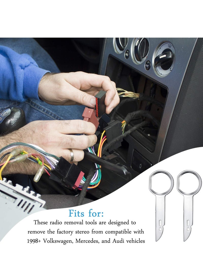 SYOSI Car Radio Removal Tool Key, Radio Removal Tool key Set with Easy Grip Handles, Car CD DVD Host Key Disassembly Tool for Ford, Mercedes and Audi (8PCS) - Image 5