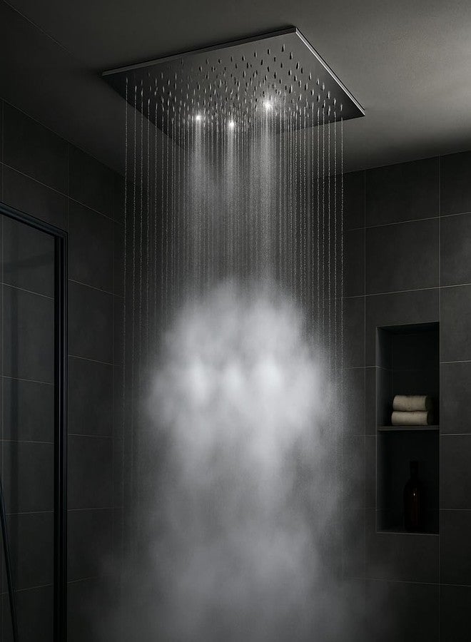 Glosy 12x12 Inch 2-Function Ceiling Shower (Rain + Mist) | SS 304 Stainless Steel | Luxury Overhead Shower - Image 2