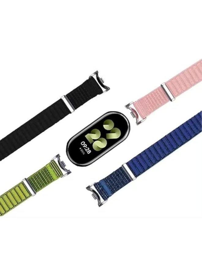 Strap For Xiaomi Mi Band 10/9/8 Magnetic Metal Buckle Sport Breathable Strap for Men Women Band Quick Release Soft Replacment Wristband For Xiaomi Smart Band 8/9/10 (Fabric Black) - Image 2