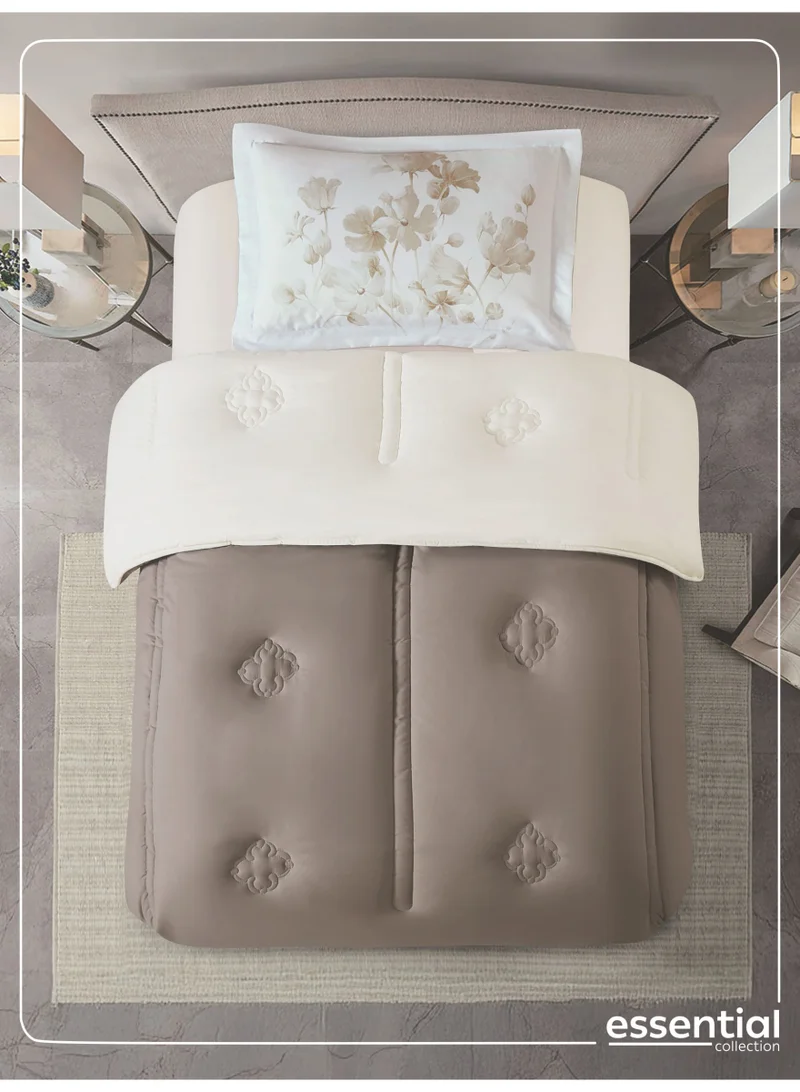 Donetella Bedding Comforter Set, Single Size 170x230 cm - 2-Pcs Digital Print Quilted Bed Set, Microfiber Fabric - 1 Comforter And  1 Pillow Sham