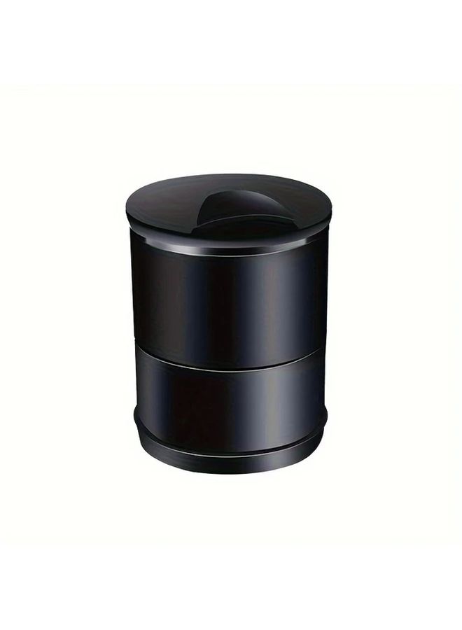 Black Fireproof Ashtray ABS Resin Car Interior Accessory Universal Fit - Image 3