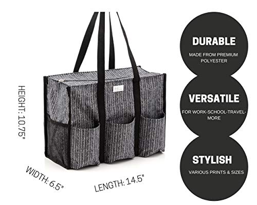 Pursetti Utility Tote with Pockets & Compartments-Perfect Nurse Tote Bag, Teacher Bag, Work Bags for Women & Craft Tote (Herringbone) - Image 2