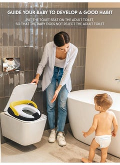 StarAndDaisy Baby Potty Training Seat Toddler Toilet Pot Toilet Training Chair For Kids Toddlers Comfortable Safe Cushioned Potty Seat For Western Toilet 0 To 5 Years (Potty Seat Yellow Black)  - Image 2