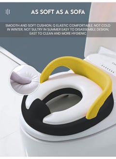 StarAndDaisy Baby Potty Training Seat Toddler Toilet Pot Toilet Training Chair For Kids Toddlers Comfortable Safe Cushioned Potty Seat For Western Toilet 0 To 5 Years (Potty Seat Yellow Black)  - Image 4