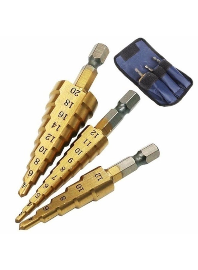 3Pcs Hss Cobalt Multiple Hole 50 Sizes Step Drill Bit Set Tools 