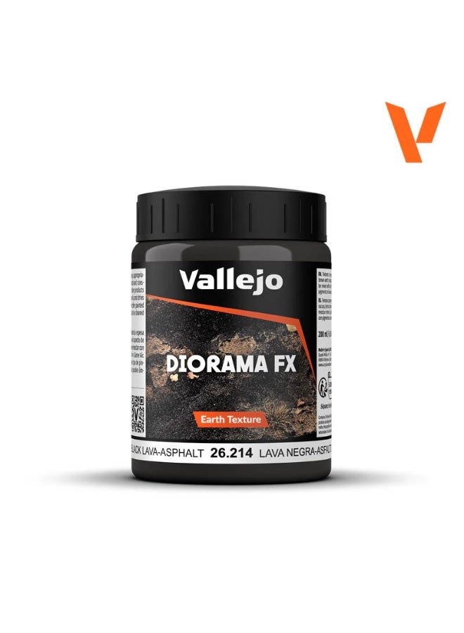 فاليجو طلاء نسيج الأرض ٢٠٠ مل - تأثيرات الحمم البركانية السوداء والأسفلت للنماذج، والمجسمات المصغرة، والنماذج المصغرة