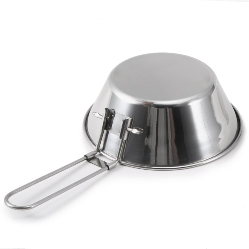 Stainless Steel Bowl 4 Inch: Super Strong Corrosion-resistant - Foldable Handle With Movable Bar Camping Bowl for Camping Hiking Backpacking Picnic Everyday Use - Image 2