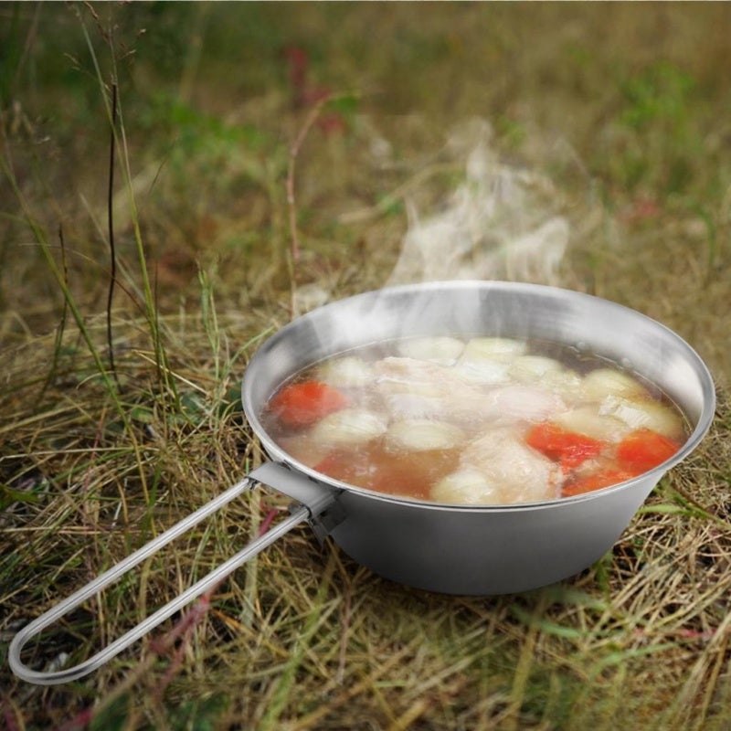 Stainless Steel Bowl 4 Inch: Super Strong Corrosion-resistant - Foldable Handle With Movable Bar Camping Bowl for Camping Hiking Backpacking Picnic Everyday Use - Image 4