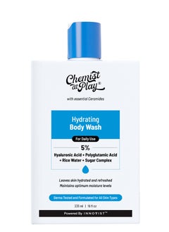Chemist at Play Chemist at Play Hydrating Body Wash | Hyaluronic Acid Bodywash for Intense Hydration | Reduces Flakes & Itchiness | For Dry Skin | Polyglutamic Acid & Hyaluronic Acid | For Women & Men | 236ml  - Image 1
