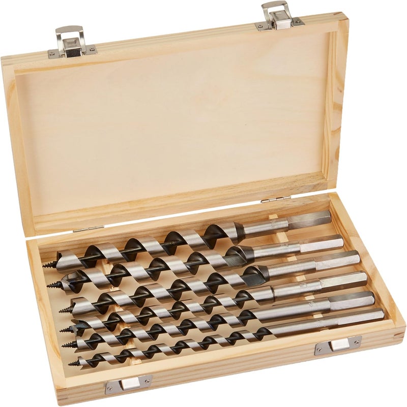PITBULL Pit Bull 9-Inch Auger Drill Bit Set, 6-Piece with Wood Case - Image 1