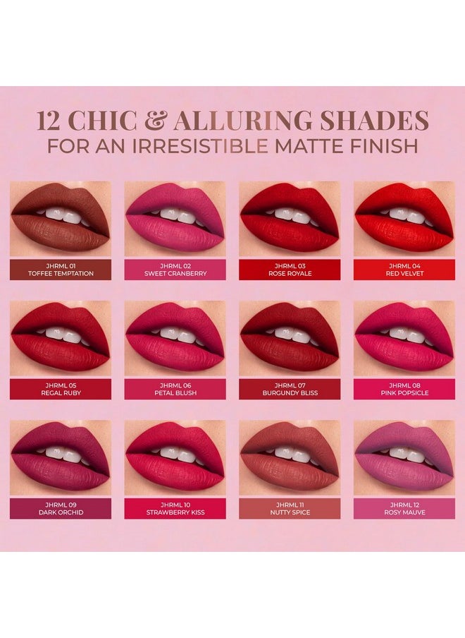 Just Herbs Relaxed Matte Liquid Lipstick Lip Colour For Women Nourishing & Long Lasting Lipsticks 4 Ml (Burgundy Bliss)  - Image 3