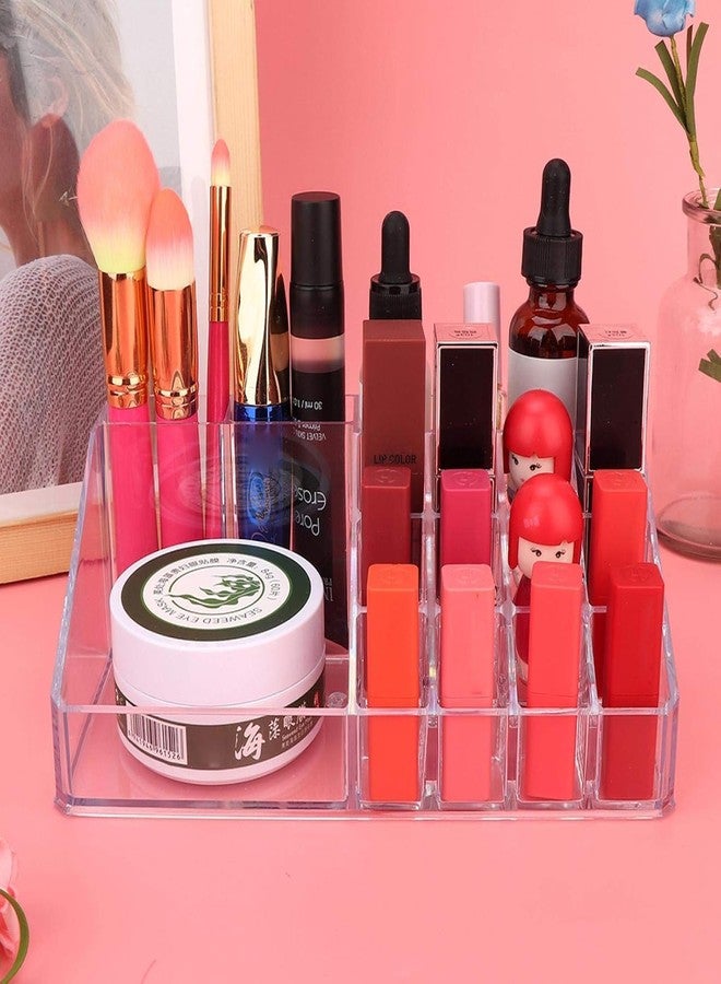 FINWARE Bathroom Cosmetic Organizer, Vanity Storage Container for Beauty Products Cosmetic Display Cases 16 Compartment Makeup, Makeup Brush, Lipstick Holder Organizer Case. (Pack of 1, 16-Grid) - Image 1