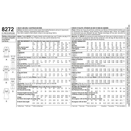 Simplicity 8272 Girl's Sleepwear and Robe Sewing Pattern, Sizes 3-6 - Image 2