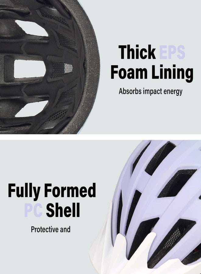 Anharluka Adult Road Bike Helmet, Men Women Adjustable Mountain Bicycle Helmet with Detachable Visor, 2 Sizes for Youth, Adult (Matte Blue-Purple L) - Image 2