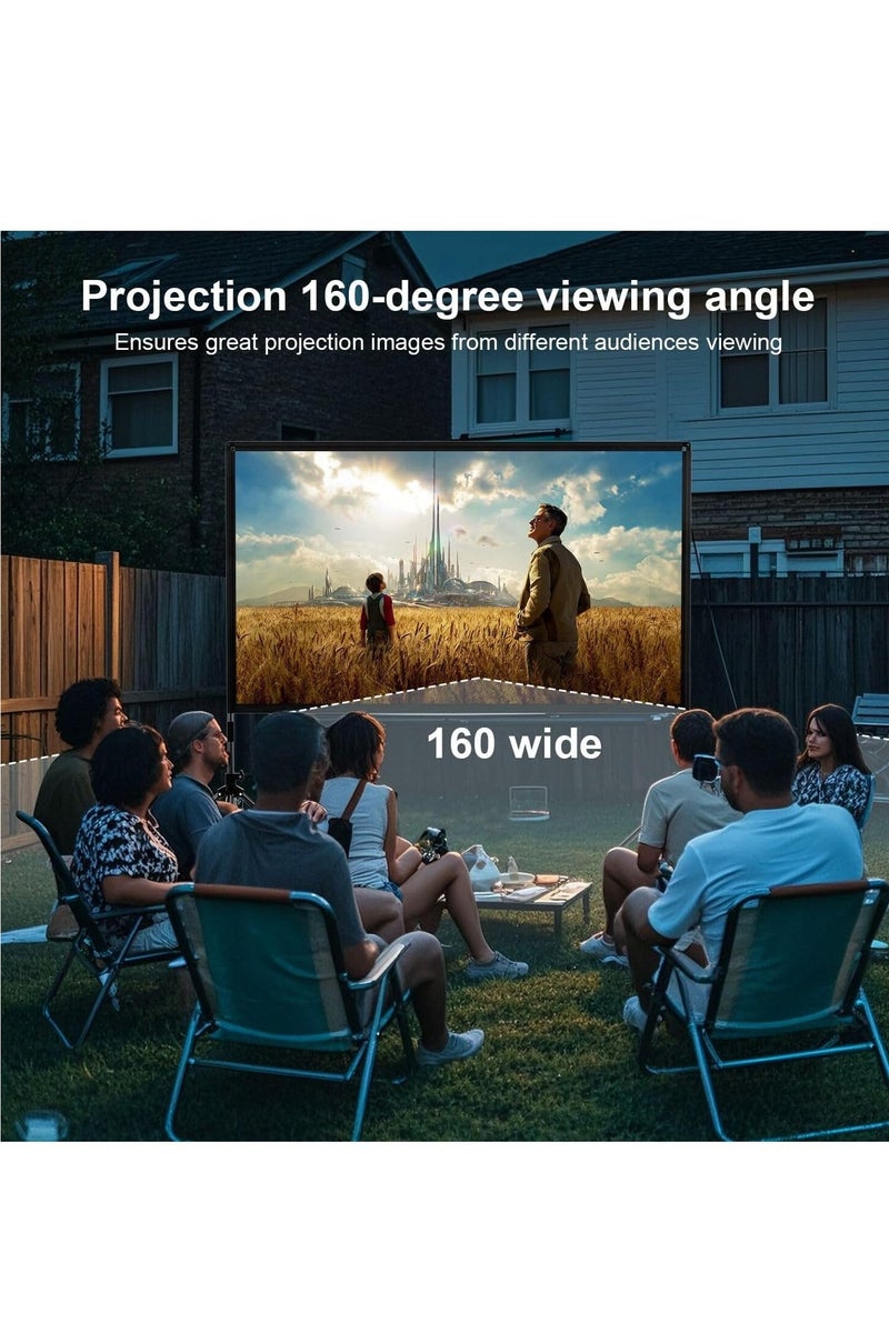 Flash Hawk Projector Screen with Stand -120 inch 16:9 4K HD Portable Outdoor Indoor Projector Screen Rear Front Projection Screen Lightweight Movie Screen with Four-Legged Frame Carry Bag for Home Theater  - Image 4