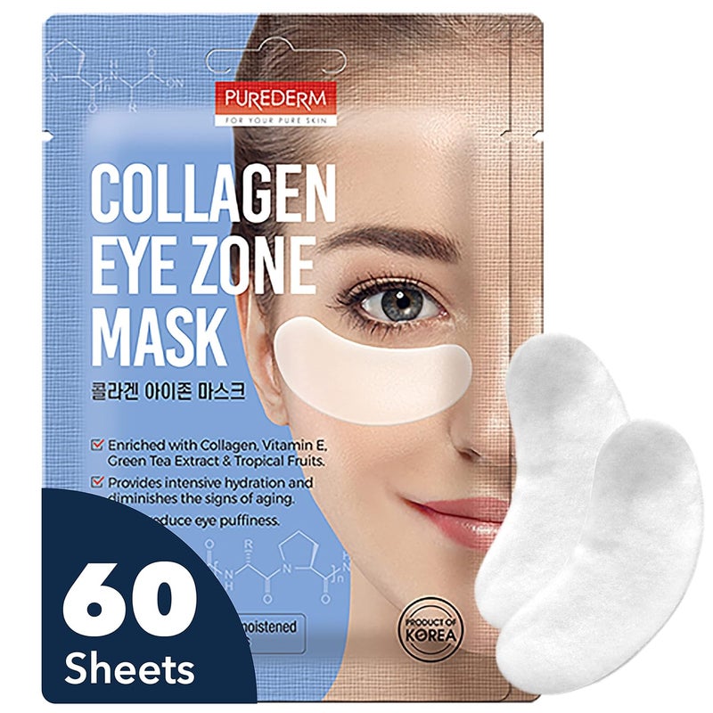 Purederm Deluxe Collagen Eye Mask Collagen Pads For Women By Purederm 2 Pack Of 30 SheetsNatural Eye Patches With Antiaging and Wrinkle Care PropertiesHelp Reduce Dark Circles and Puffiness
