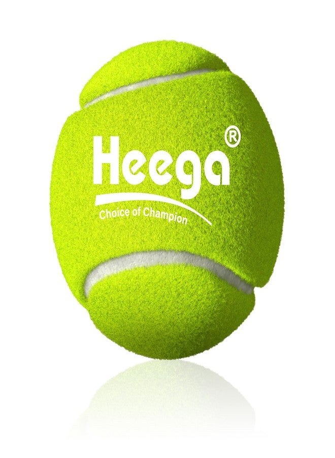 Heega Choice of Champion Heega Tennis Ball Cricket Tennis Ball | Heavy Weight Hard Rubber Training Balls with High Bounce & Long Durability | Fluorescent Green (140gm, Pack of 12) - Image 1
