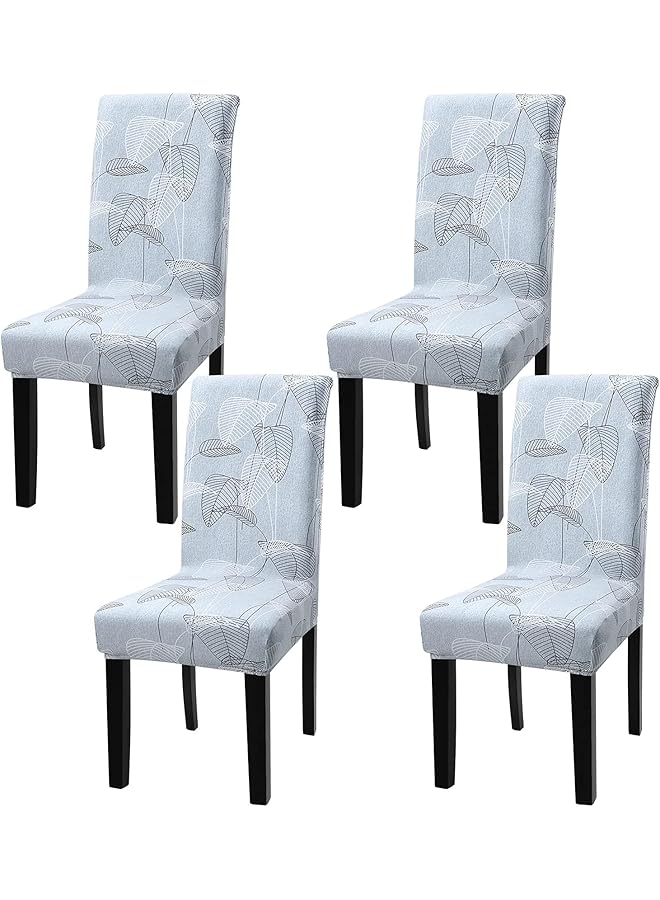 The Bros Dining Room Chair Covers, 4 Pack Super Fit Stretch Removable Washable Short Dining Chair Protector Cover Seat Slipcover, for Hotel, Dining Room, Ceremony, Banquet Wedding Party - Image 1