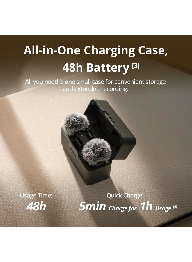 DJI Mic Mini (2 TX + 1 RX + Charging Case), Ultralight, Detail-Rich Audio, 48h Use, Noise Cancelling, Automatic Limiting, Wireless Microphone for Camera/iPhone/Android, Vlog, Streaming - Image 5
