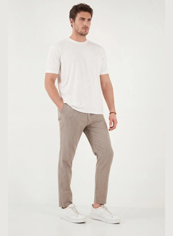 Buratti  Buratti Slim Fit Regular Waist Tapered Leg Trousers Men's Pants 6843649 for Men | Best Price UAE