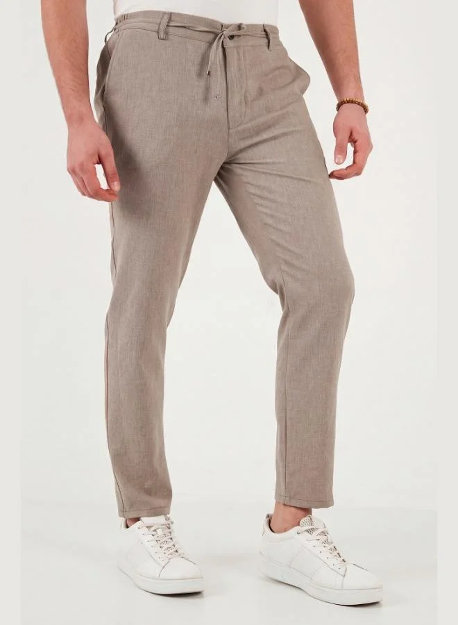 Buratti  Buratti Slim Fit Regular Waist Tapered Leg Trousers Men's Pants 6843649 for Men | Best Price UAE