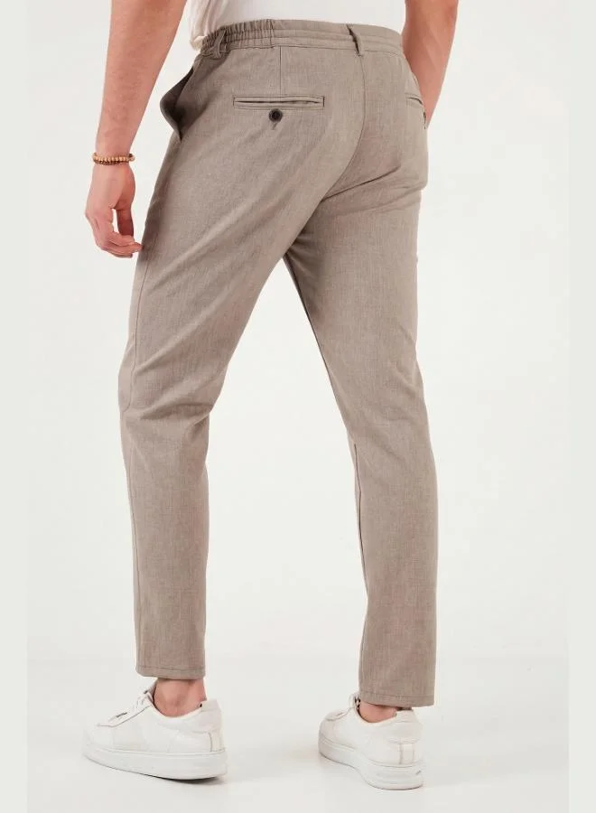 Buratti  Buratti Slim Fit Regular Waist Tapered Leg Trousers Men's Pants 6843649 for Men | Best Price UAE