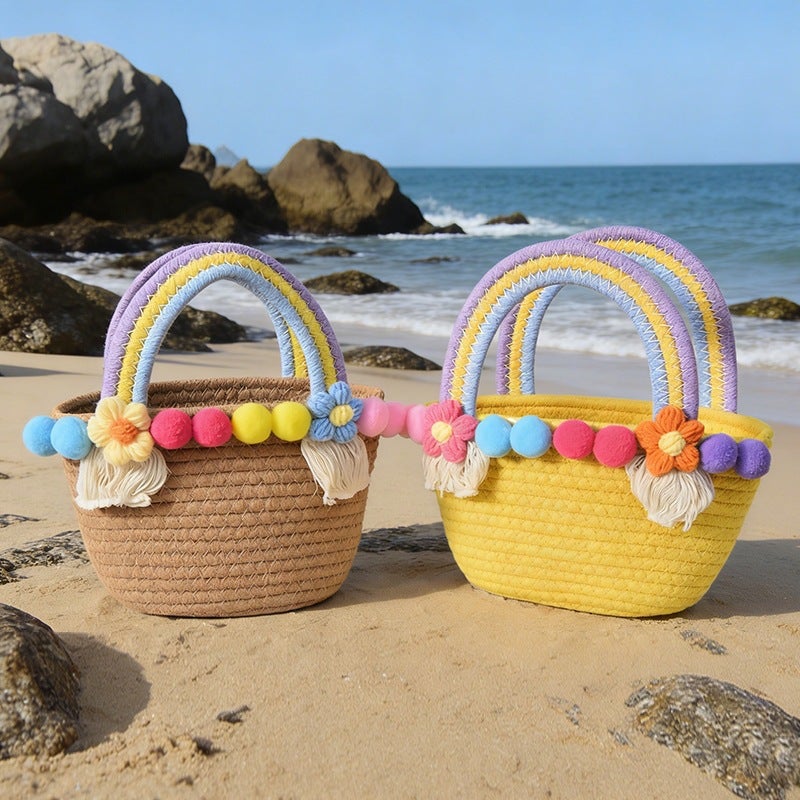 Women's Cotton Rope Woven Shoulder Bag - Image 5