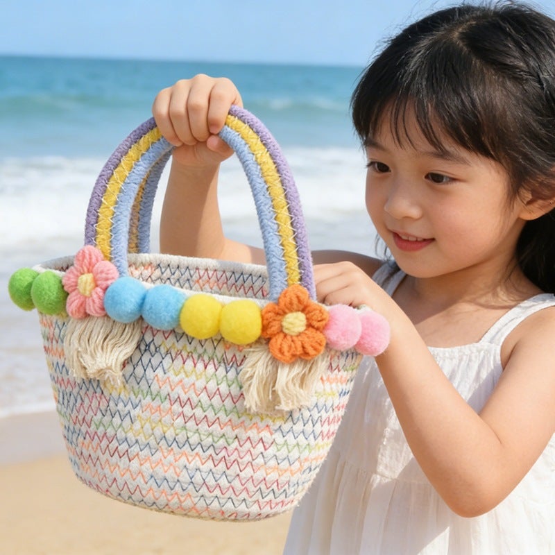 Women's Cotton Rope Woven Shoulder Bag - Image 2