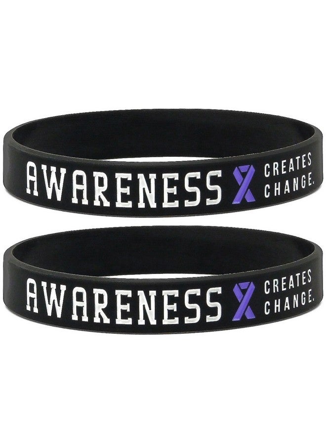 Inkstone Purple Awareness Ribbon Silicone Rubber Wristbands… - Image 1
