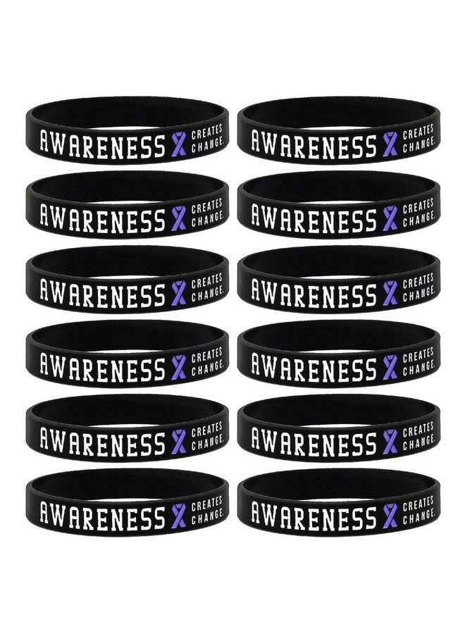 Inkstone Purple Awareness Ribbon Silicone Rubber Wristbands… - Image 2