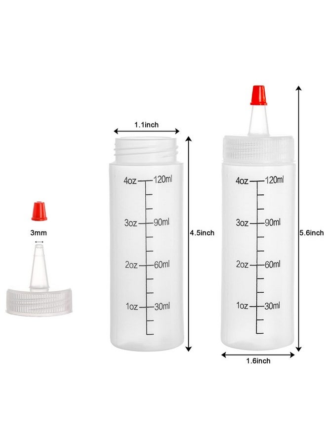 Foraineam Foraineam 40 Pack 4 oz (120 ml) Small Condiment Squeeze Bottles with Red Tip Cap and Measurement, Durable Plastic Squirt Bottle for for Cookie Decorating, Sauces, Syrup, Salad, Arts and Crafts  - Image 2