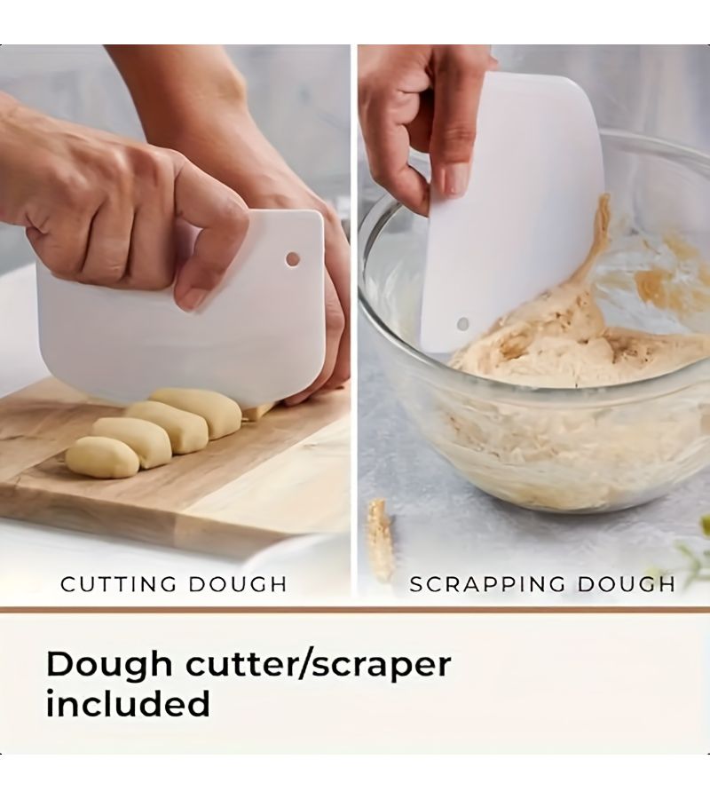 9 Piece Sourdough Baking Kit with Dough Scraper Spare Blades Paddle Blade - Image 4