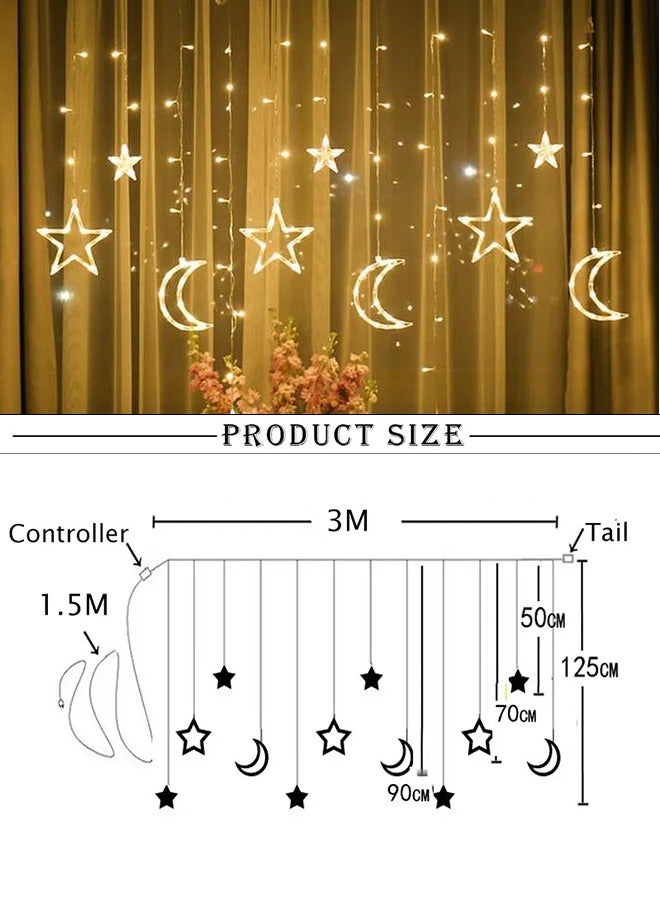 Eworld LED String Lights with 8 Lighting Modes for Eid and Ramadan Decorations, Islamic Night Lights Featuring 9 Stars and 3 Crescents Design, USB and Battery Powered, Waterproof and Safe for Indoor and Outdoor Use - Image 4