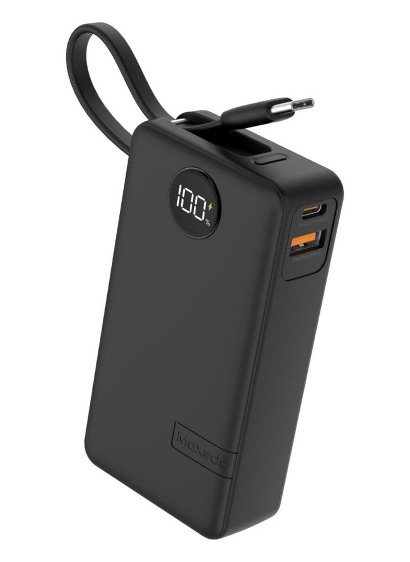 Moxedo Porta-Go+ Power Bank 10000 mAh 1 USB-C/ 1 USB-A Ports with Built-in USB-C Cable PD Fast Charging Compatible for iPhone 16/15 Series, Samsung, Huawei, Xiaomi, iPad - pzsku/Z0CDB1F805B8932F00F24Z/45/_/1737440507/1dad1d32-afa3-498e-9f71-9ef83e90ec76