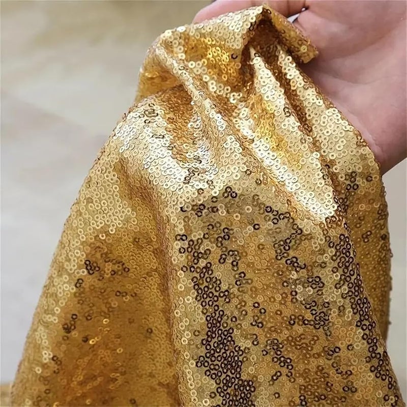 خلفية حفلة لامعة ذهبية مقاومة للتمزق من البوليستر، زينة كشك التصوير 61 × 243 سم - Image 4