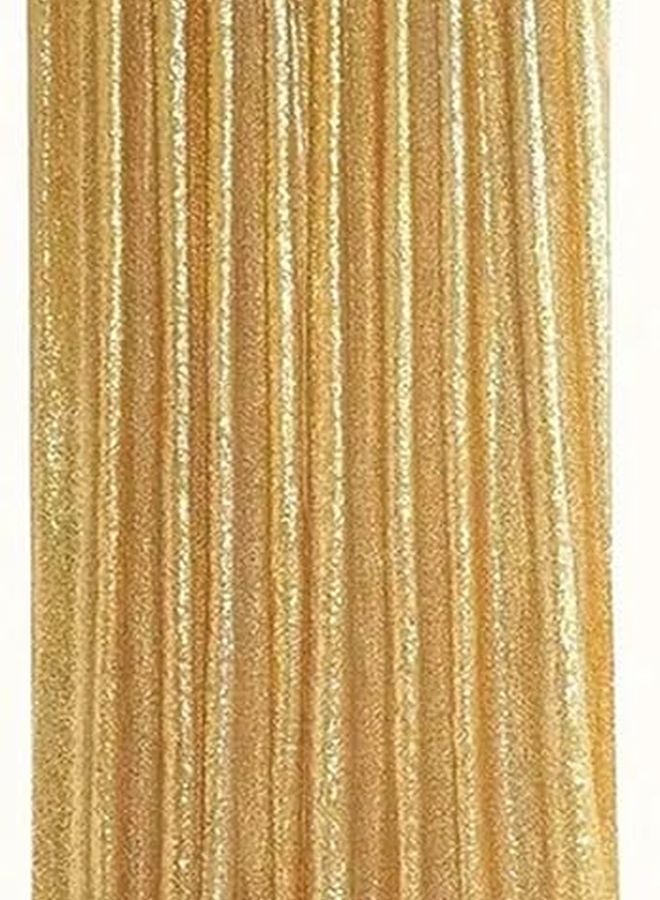 خلفية حفلة لامعة ذهبية مقاومة للتمزق من البوليستر، زينة كشك التصوير 61 × 243 سم - Image 2